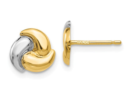 14k Yellow & Rhodium Earrings Style YE317 - Classique Jewelry Inc.