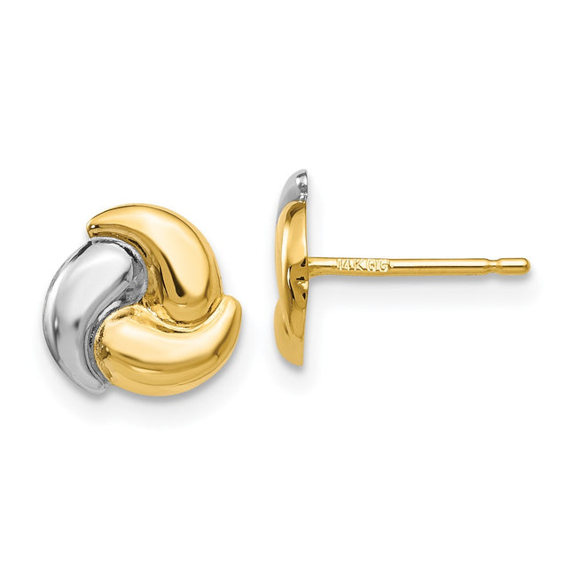 14k Yellow & Rhodium Earrings Style YE317 - Classique Jewelry Inc.