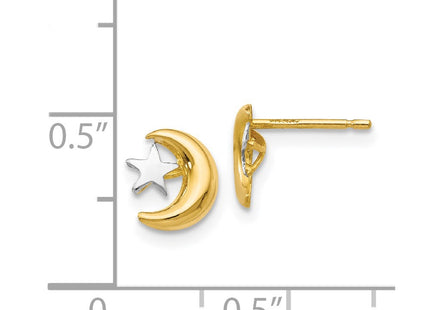 14k Yellow & Rhodium Earrings Style YE325 - Classique Jewelry Inc.