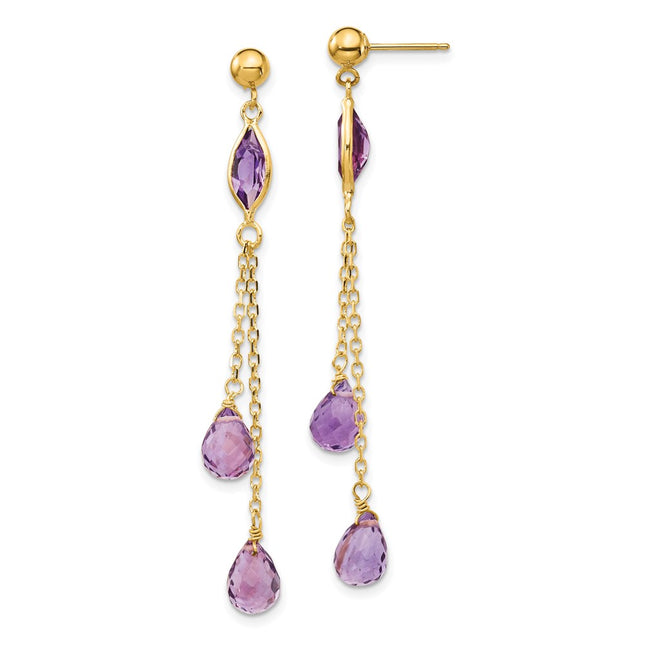 14k Yellow Gold Earrings Style YE705 - Classique Jewelry Inc.
