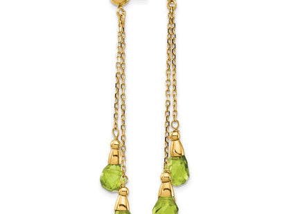 14k Peridot Dangle Earrings (Style YE894)