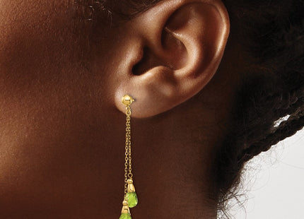 14k Peridot Dangle Earrings (Style YE894)