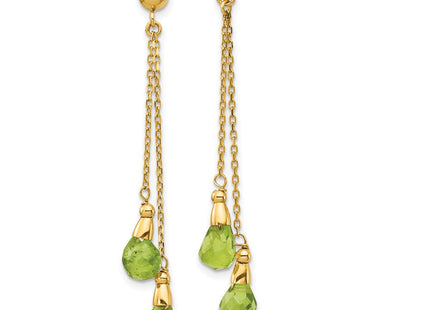 14k Peridot Dangle Earrings (Style YE894)