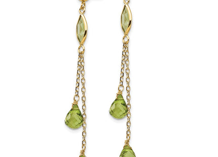 14K gold peridot drop earrings, alternate view