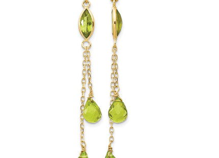 14K gold peridot drop earrings