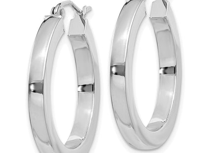 14K white gold hoop earrings, alternate view