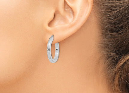 14K white gold hoop earrings, another view