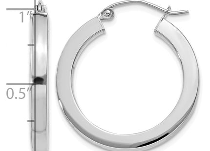 14K white gold hoop earrings, further view
