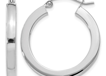 14K white gold hoop earrings