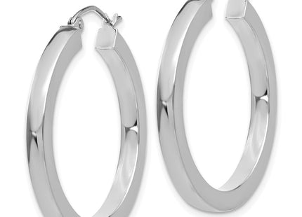 14K white gold hoop earrings, alternate view