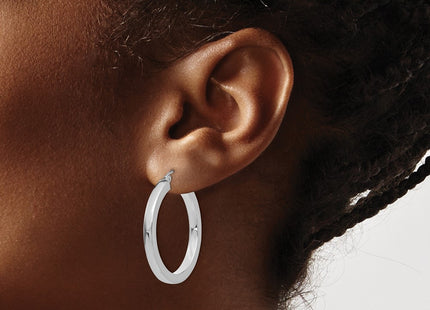 14K white gold hoop earrings, another view