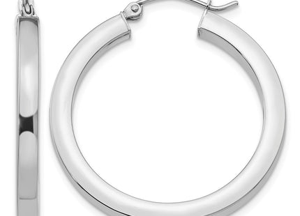14K white gold hoop earrings