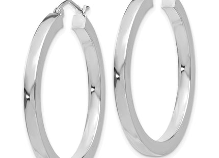14K white gold hoop earrings, alternate view