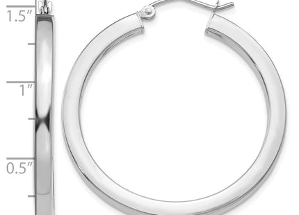 14K white gold hoop earrings, further view