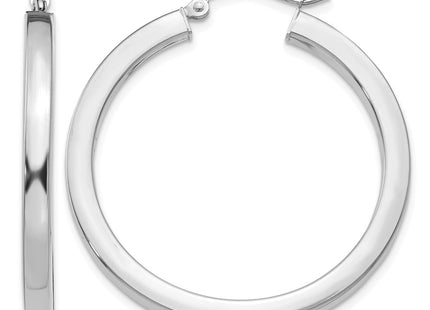 14K white gold hoop earrings