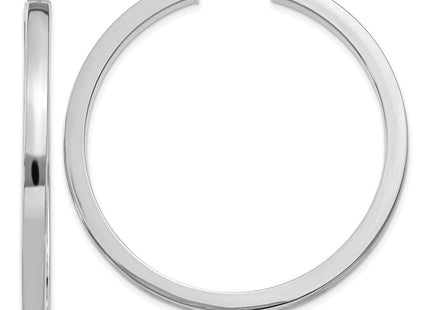14k White Gold Polished Square Tube Hoop Earrings (Style Z1119)