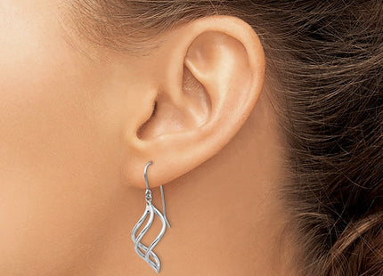 14K white gold drop earrings, another view