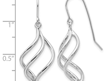 14K white gold drop earrings, further view