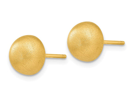 14k Hollow Satin Half Ball Post Earrings (Style Z1203)