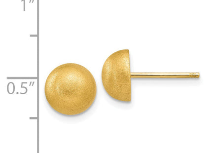 14k Hollow Satin Half Ball Post Earrings (Style Z1203)