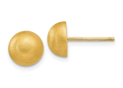 14k Hollow Satin Half Ball Post Earrings (Style Z1203)