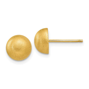 14k Hollow Satin Half Ball Post Earrings (Style Z1203)