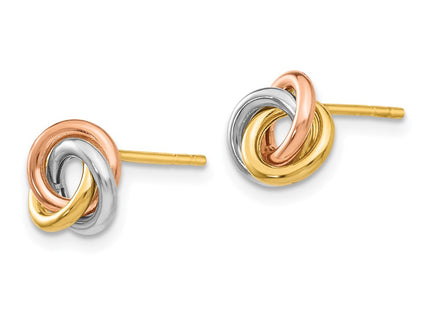 14k Tri-Color Earrings Style Z1239 - Classique Jewelry Inc.