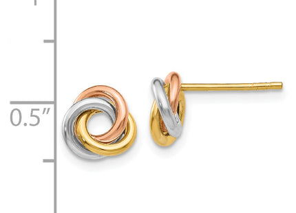 14k Tri-Color Earrings Style Z1239 - Classique Jewelry Inc.