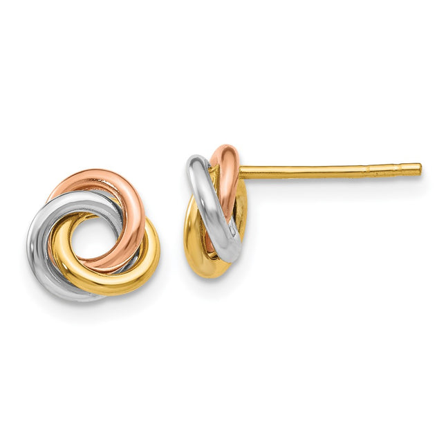14k Tri-Color Earrings Style Z1239 - Classique Jewelry Inc.