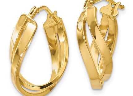 14K gold hoop earrings, alternate view