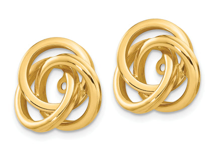 14k Polished Love Knot Earring Jackets, 15 x 15mm