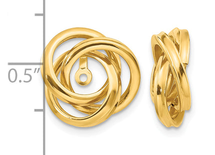 14k Polished Love Knot Earring Jackets, 15 x 15mm