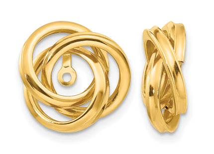 14k Polished Love Knot Earring Jackets, 15 x 15mm
