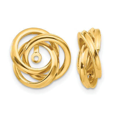 14K Polished Love Knot Earring Jackets, 15 x 15mm