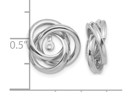 14K white gold knot earrings, another view