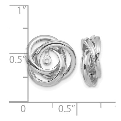 14K White Gold Polished Love Knot Earring Jackets, 15 x 15mm