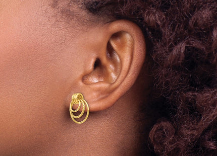 14k Yellow Gold Earrings Style Z458 - Classique Jewelry Inc.