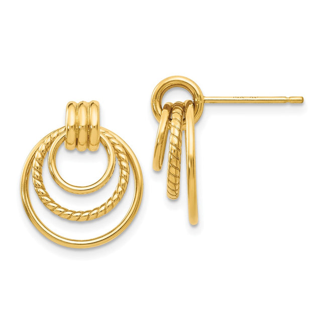 14k Yellow Gold Earrings Style Z458 - Classique Jewelry Inc.
