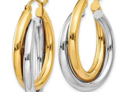 14k Two-tone Earrings Style Z797 - Classique Jewelry Inc.