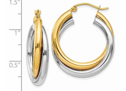 14k Two-tone Earrings Style Z797 - Classique Jewelry Inc.