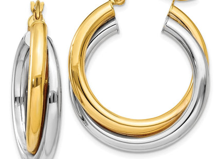 14k Two-tone Earrings Style Z797 - Classique Jewelry Inc.