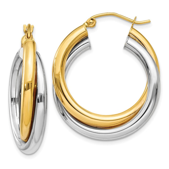 14k Two-tone Earrings Style Z797 - Classique Jewelry Inc.