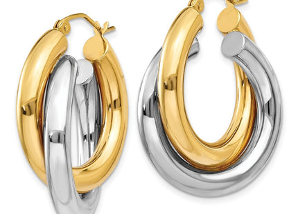 14K gold hoop earrings, alternate view