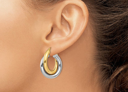 14K gold hoop earrings, another view