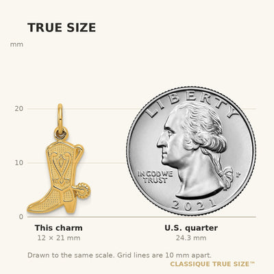 14K Cowboy Boot Charm