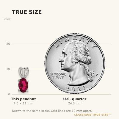 Sterling Silver Rhodium-plated Created Ruby Pendant
