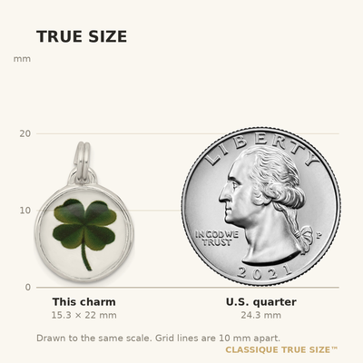 Sterling Silver Rhodium-plated Four Leaf Clover Charm