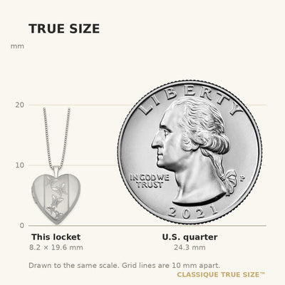 Sterling Silver Rhodium-plated Polished & Satin Butterfly Heart 18in Locket Necklace & 14in Pendant Necklace Set
