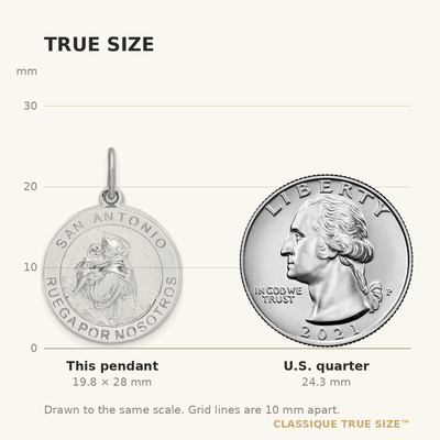 Sterling Silver Rhodium-plated Spanish St. Anthony Medal Pendant