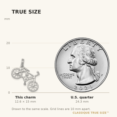 Sterling Silver Rhodium-platedPolished Bicycle Charm